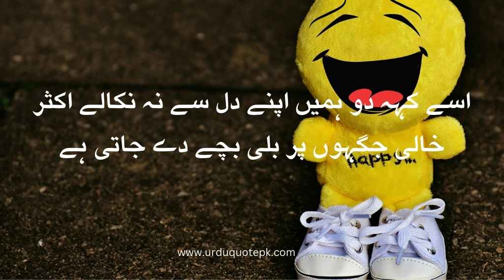A Image with funny emoji and writen funny urdu quotes