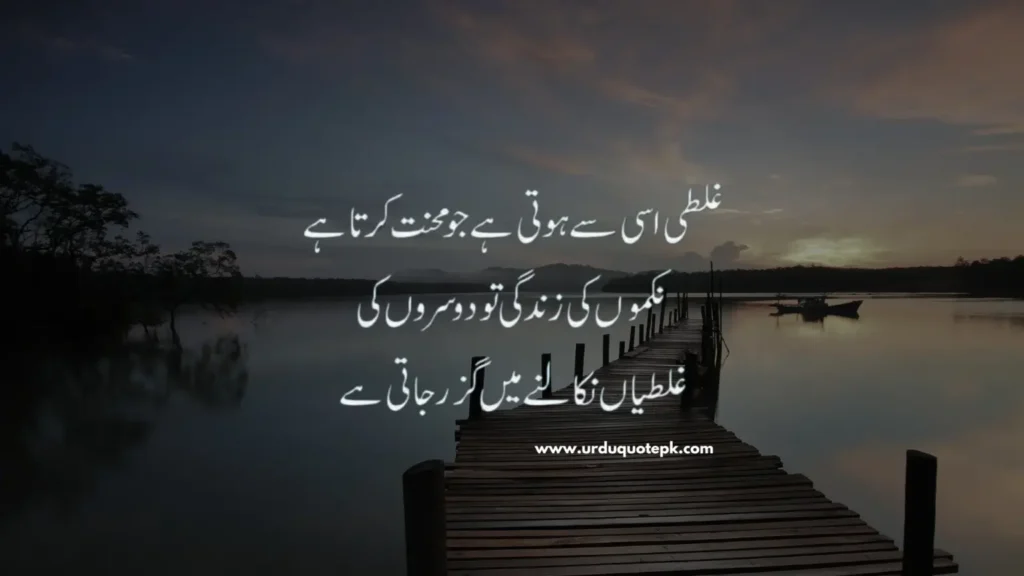 This aesthetic picture show urdu quote about mistake.