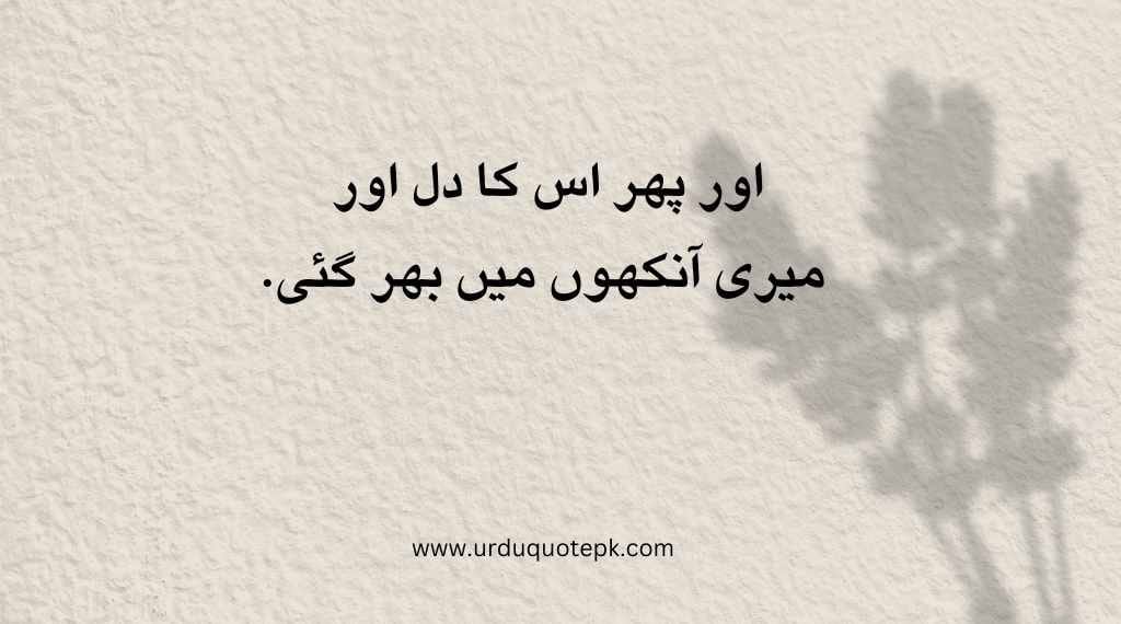 A aesthetic Picture of heart and Sad Urdu Quotes in 2 lines