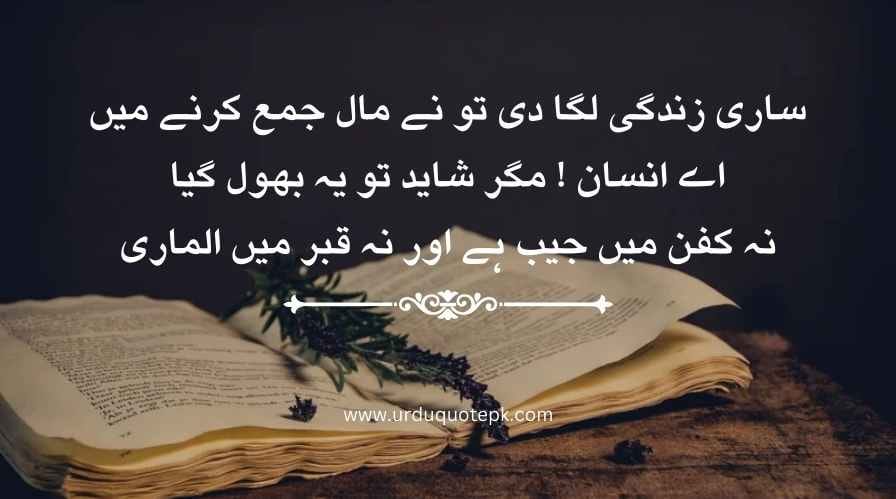 aesthetic pictures with Urdu quote on life.